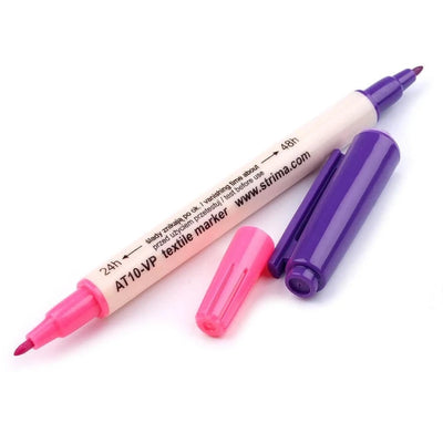 Marqueur textile auto-effaçable double pointe