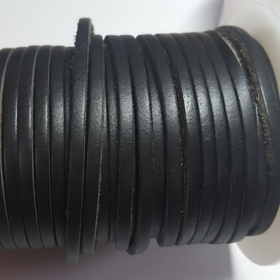 Lacet de cuir noir - au mètre