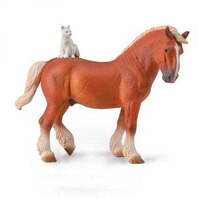 CollectA 88916 Cheval de trait avec chat
