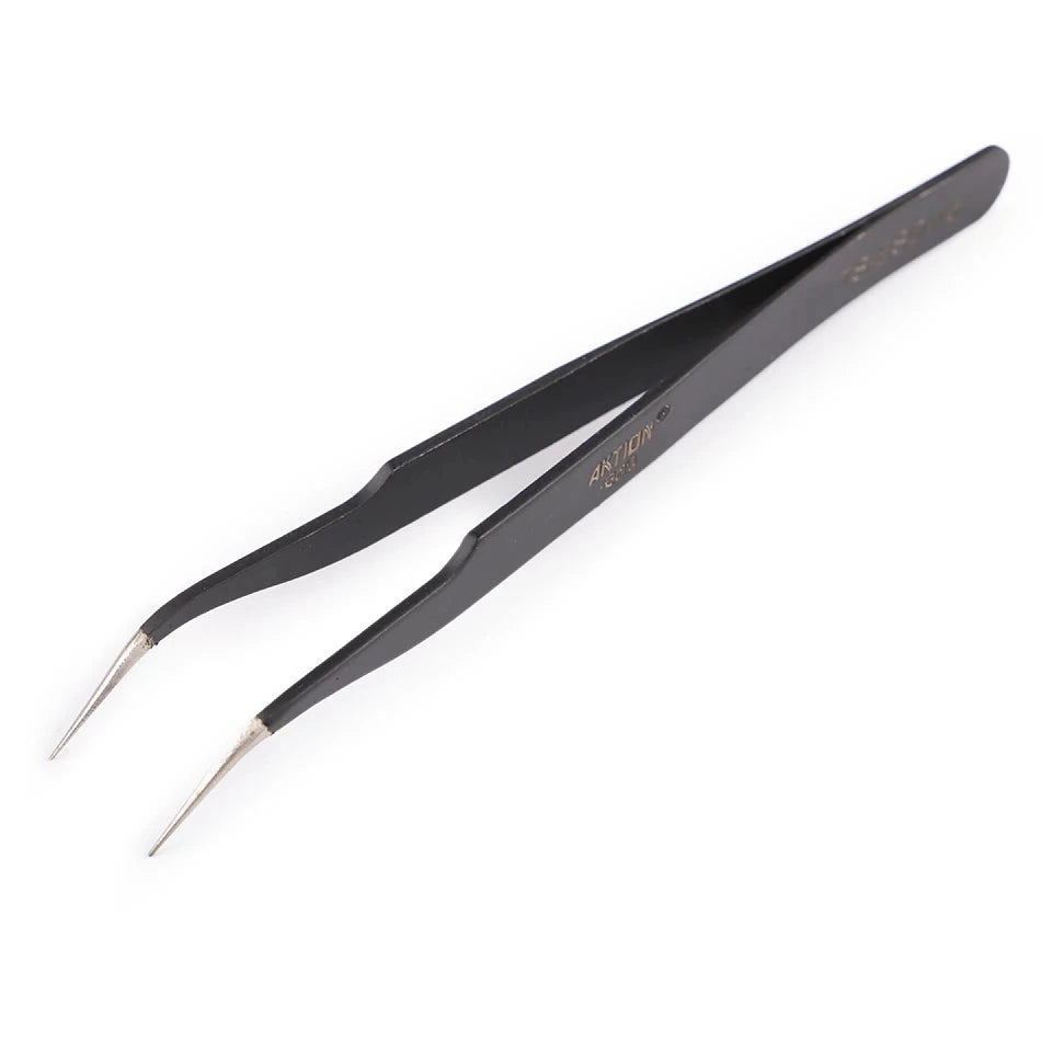 Pince à épiler pointe fine courbée