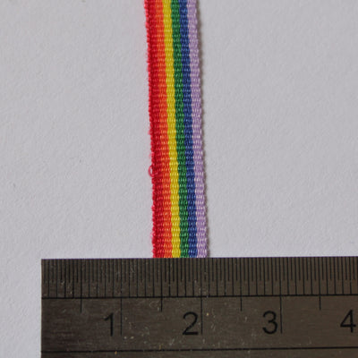 Ruban gros grain 6mm arc-en-ciel