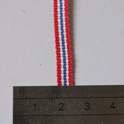 Ruban gros grain 6mm rouge/bleu