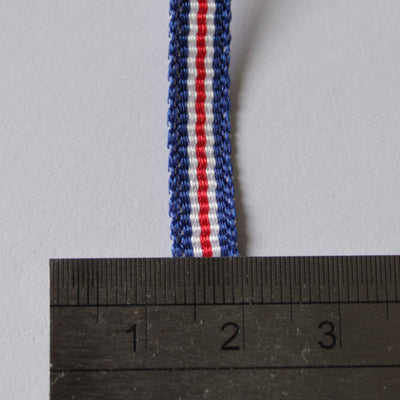 Ruban gros grain 6mm bleu/rouge