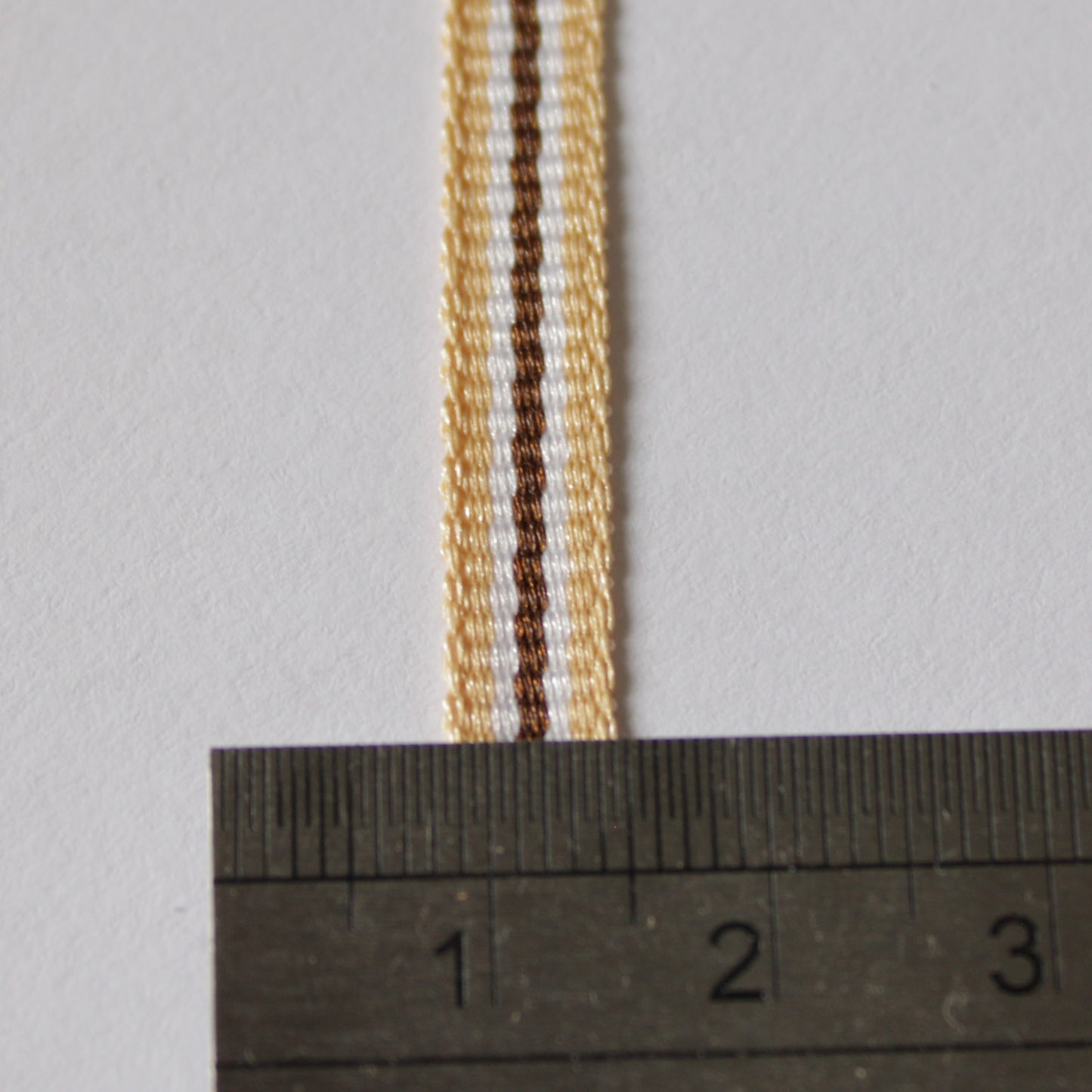 Ruban gros grain 6mm crème/marron