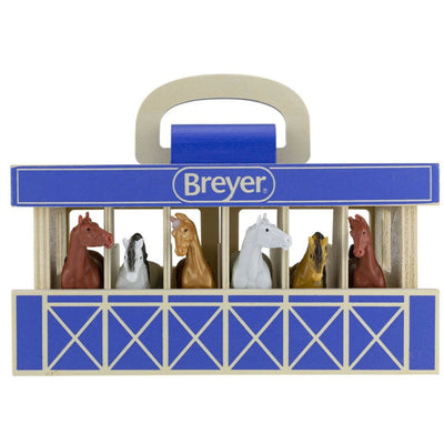 Breyer Stablemate (1:32) 59217 - Mallette Écurie en bois et 6 chevaux