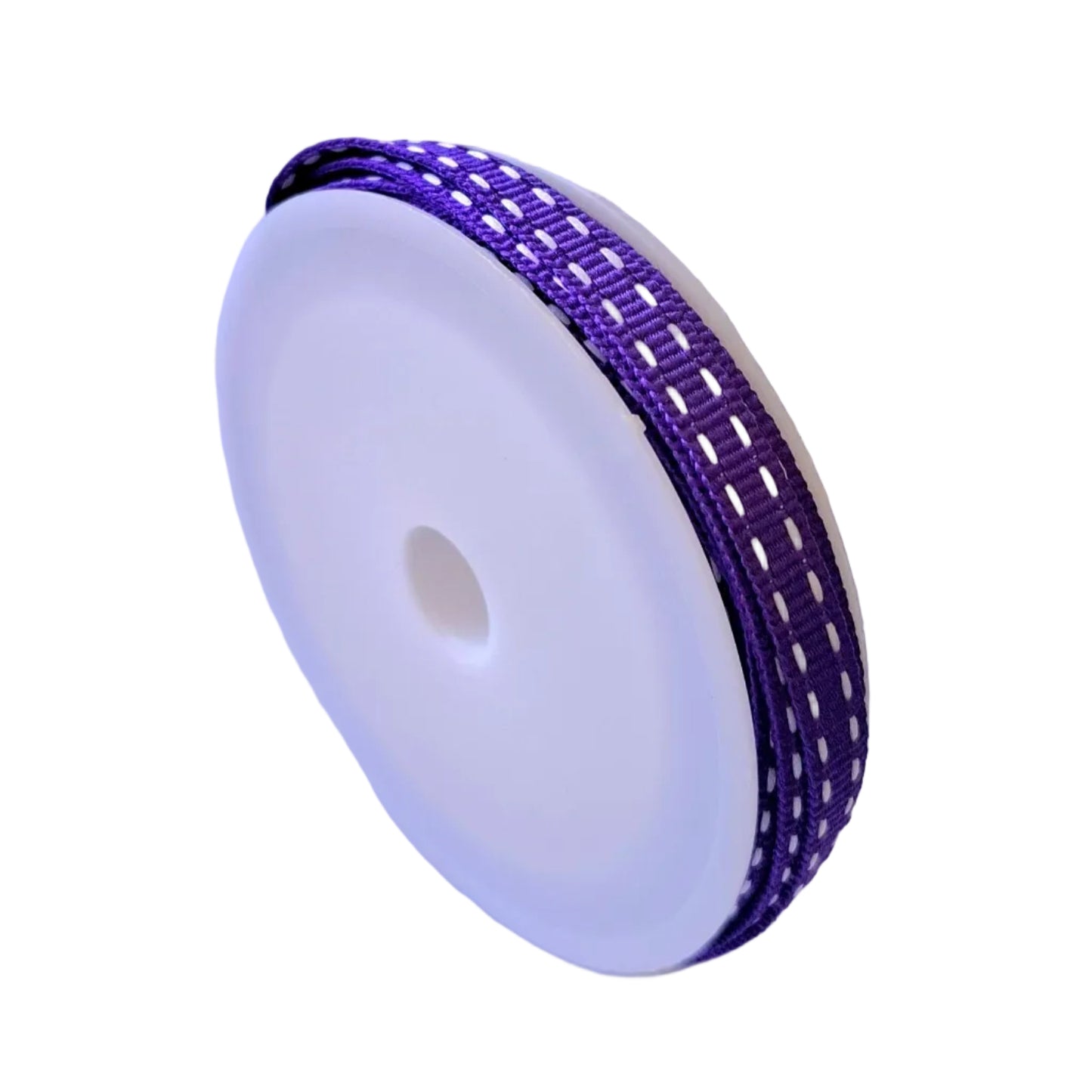 Ruban gros grain 5mm violet pointillés