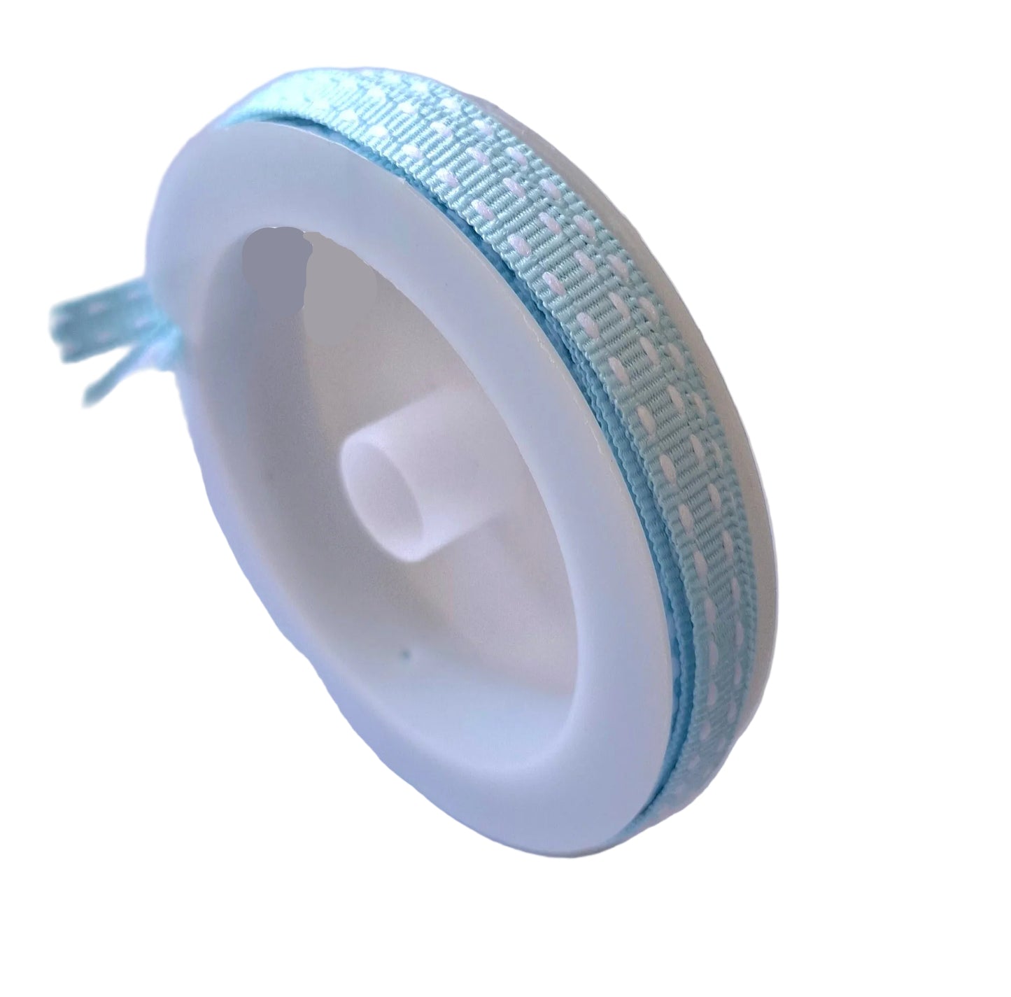 Ruban gros grain 5mm bleu pointillés