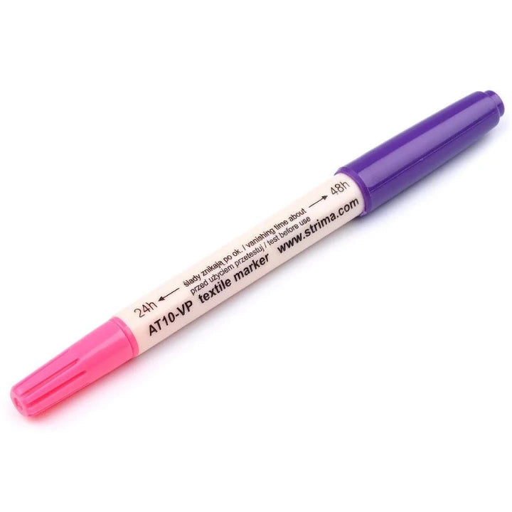 Marqueur textile auto-effaçable double pointe