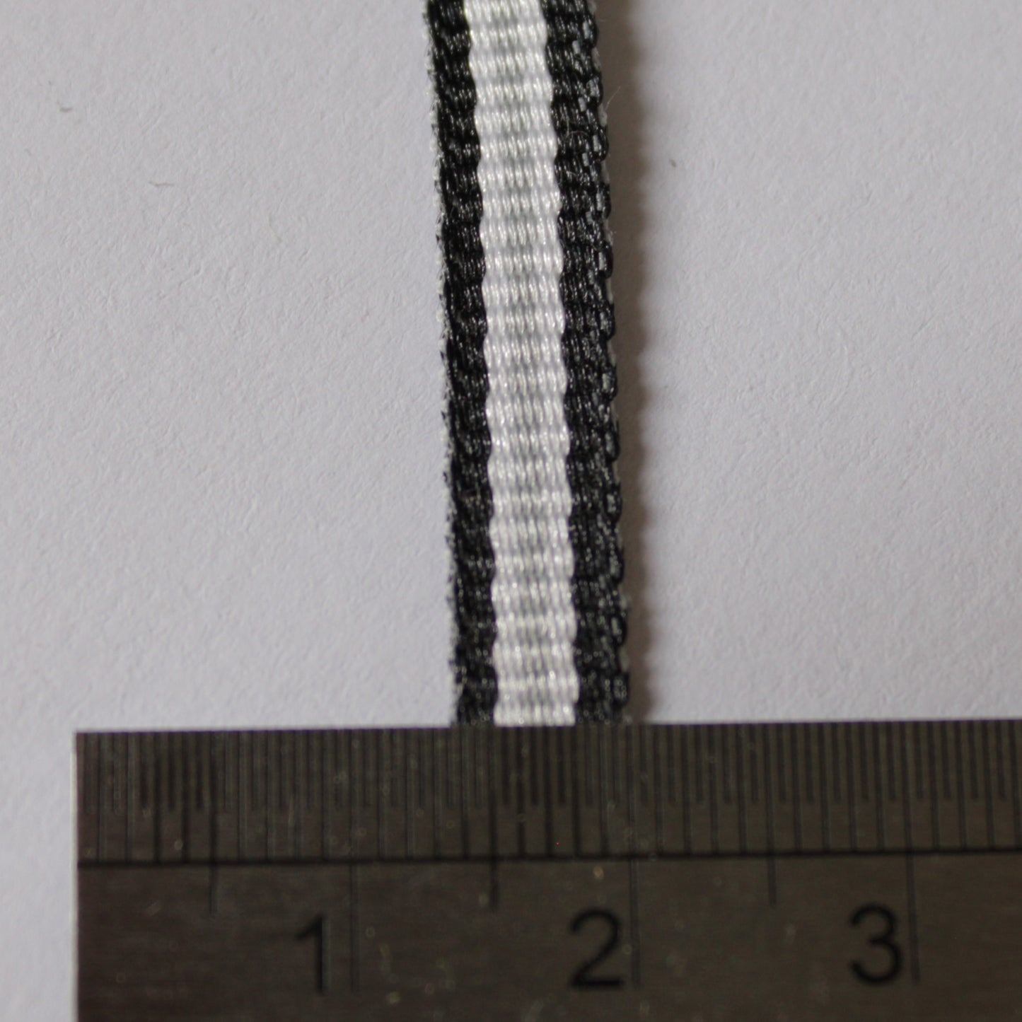 Ruban gros grain 6mm noir/blanc