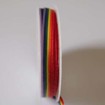 Ruban gros grain 6mm arc-en-ciel