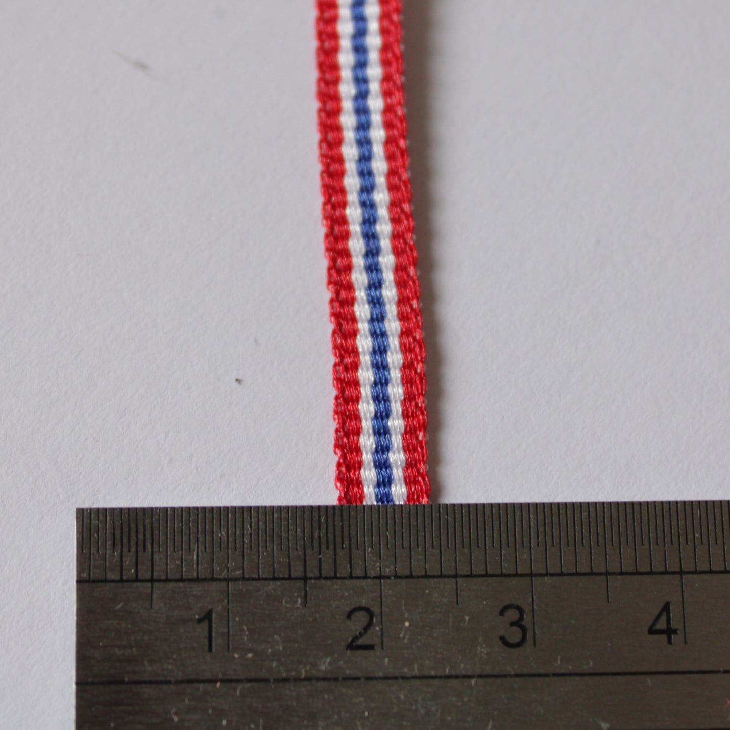 Ruban gros grain 6mm rouge/bleu