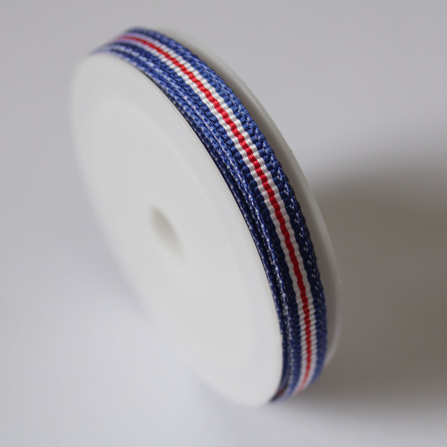 Ruban gros grain 6mm bleu/rouge