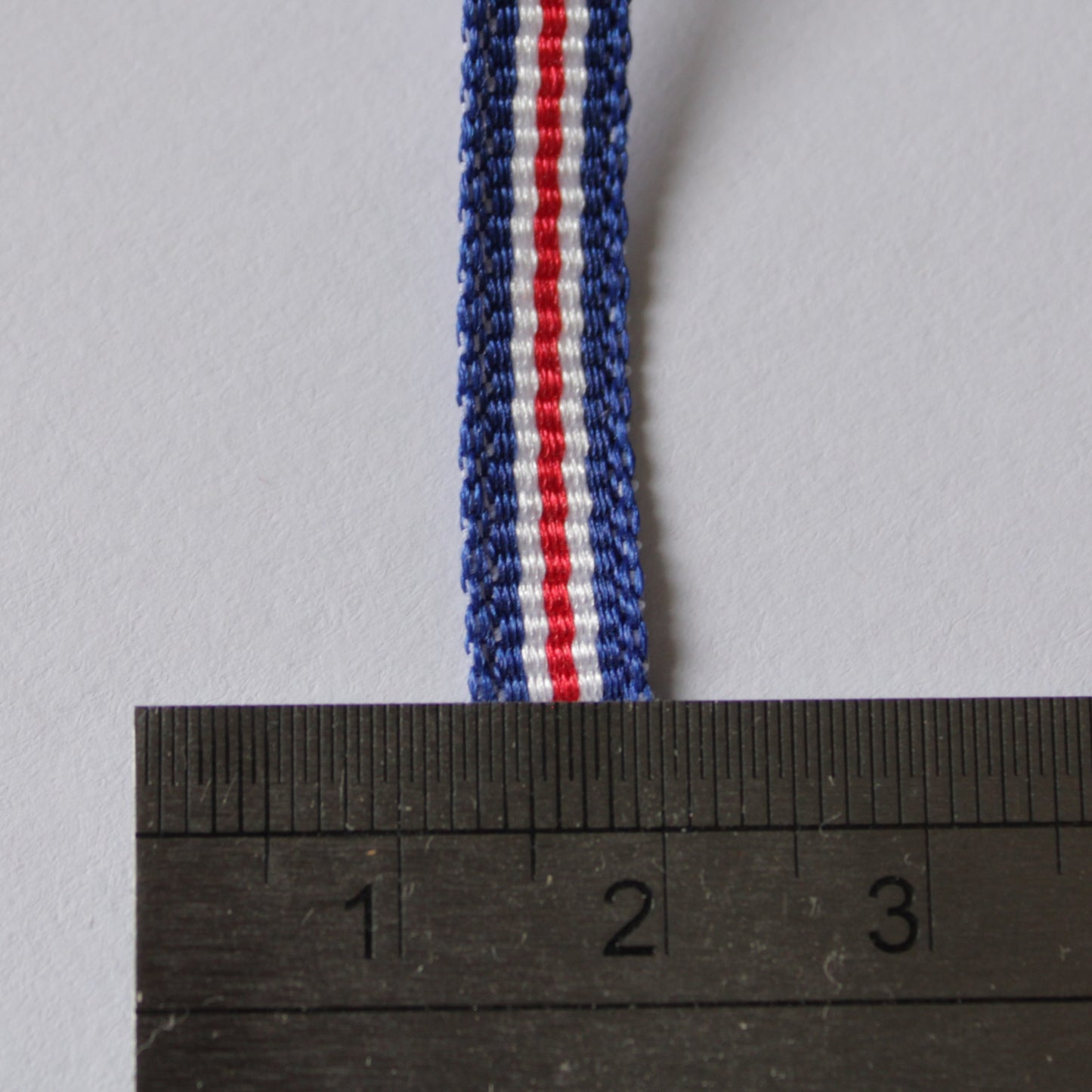Ruban gros grain 6mm bleu/rouge
