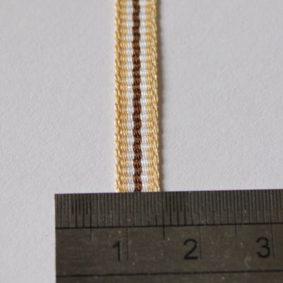 Ruban gros grain 6mm crème/marron