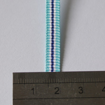 Ruban gros grain 6mm turquoise/marine