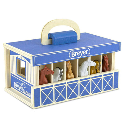 Breyer Stablemate (1:32) 59217 - Mallette Écurie en bois et 6 chevaux