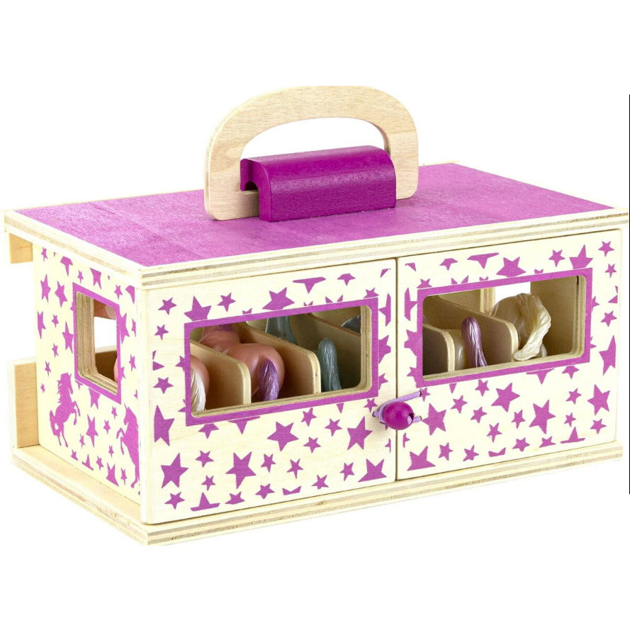 Breyer Stablemate (1:32) 59218 - Mallette Écurie en bois et 6 licornes