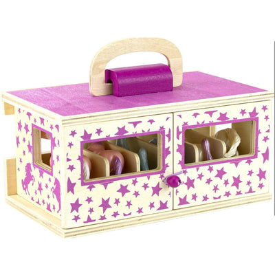 Breyer Stablemate (1:32) 59218 - Mallette Écurie en bois et 6 licornes