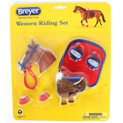Breyer Traditionnel (1:9) 2051 - Ensemble équitation western Rouge & bleu